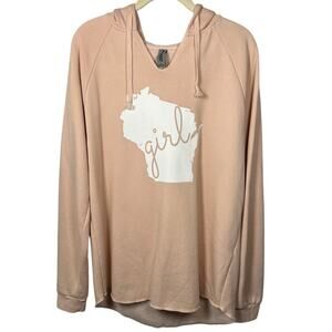 Independent Trading Company Pink Wisconsin Girl Graphic Hoodie Women's Large